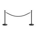 Montour Line Stanchion Post and Rope Kit Black, 2 Ball Top1 Gray Rope C-Kit-2-BK-BA-1-PVR-GY-PS